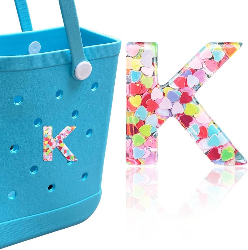HLUWA Letter Charms for Bogg and Simply Southern Bags - Alphabet Sequin Lettering Accessories, Insert Decorative Letters for Handbag, Beach Tote - Image 1